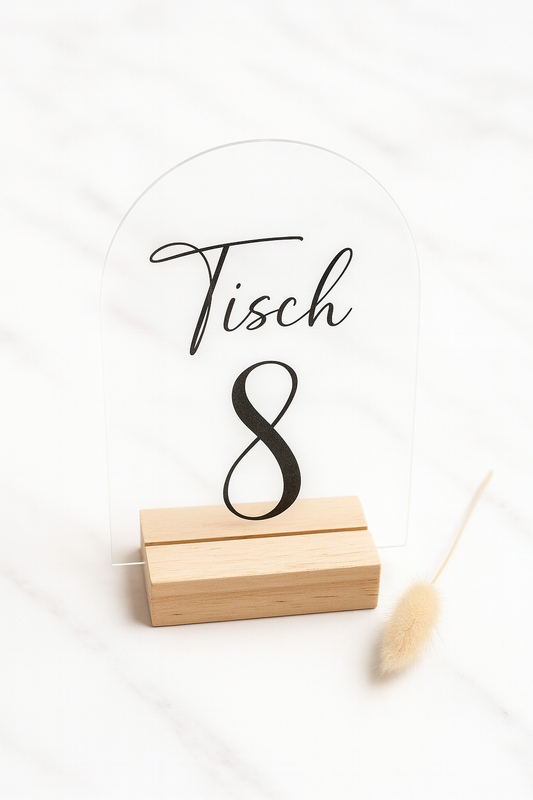 Acryl Tischnummer Hochzeit – personalisiert | 1 Stück